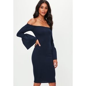 Missguided Navy Midi Dress